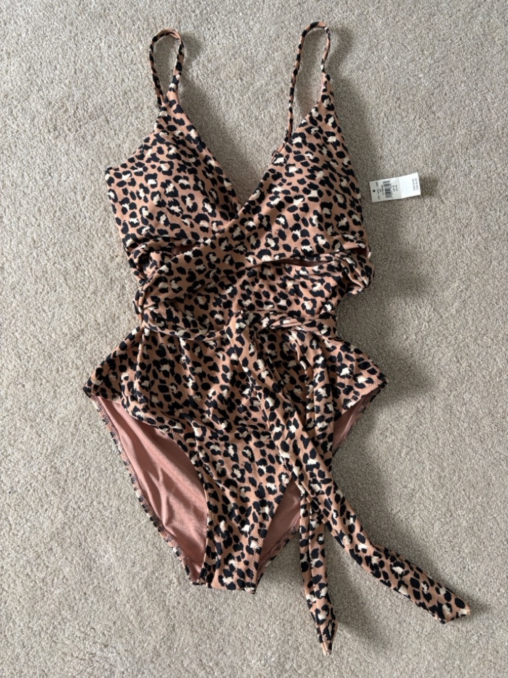 NWT Aerie Leopard Wrap One-Piece Swimsuit Size M